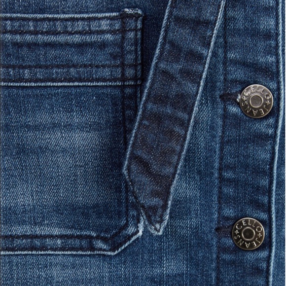 Denim skirt w pockets, button front, S - Picture 4 of 5